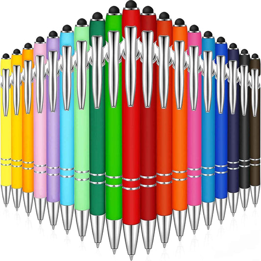 38Pcs Rubberized Ballpoint Pen with Stylus Tip for Touch Screen Devices - TTpen