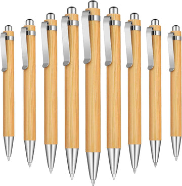 Bamboo Wooden Retractable Ballpoint Pen Black Ink 1 mm Pens 12/24/36 Pack - TTpen