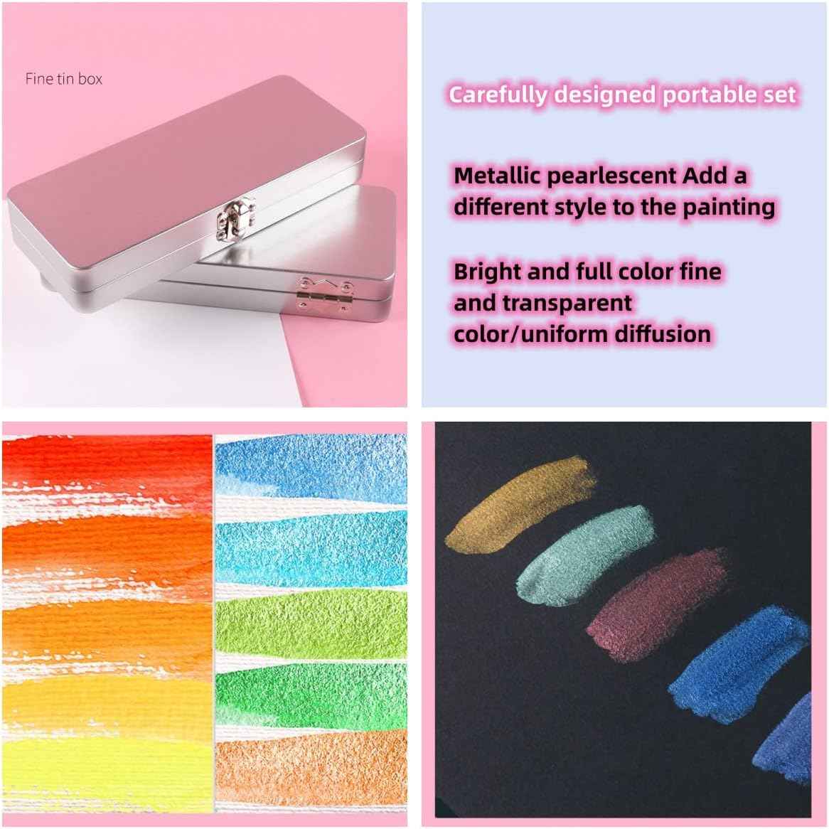 GIORGIONE 50 Solid Watercolor Paint Set Metallic Pearlescent - TTpen