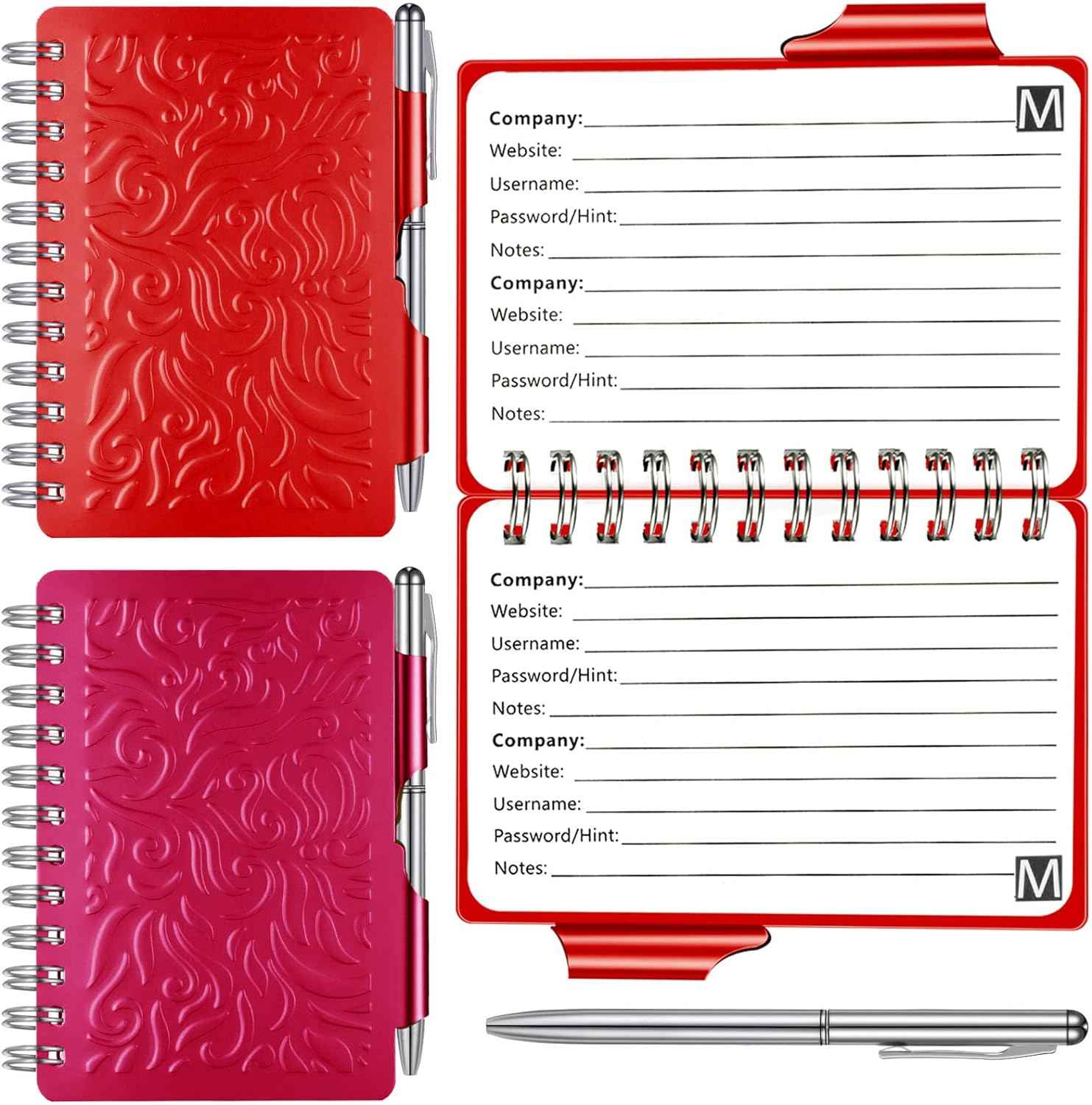 2Pcs Protable Notebook Elegant Mandala Password Book Keeper with Pen - TTpen