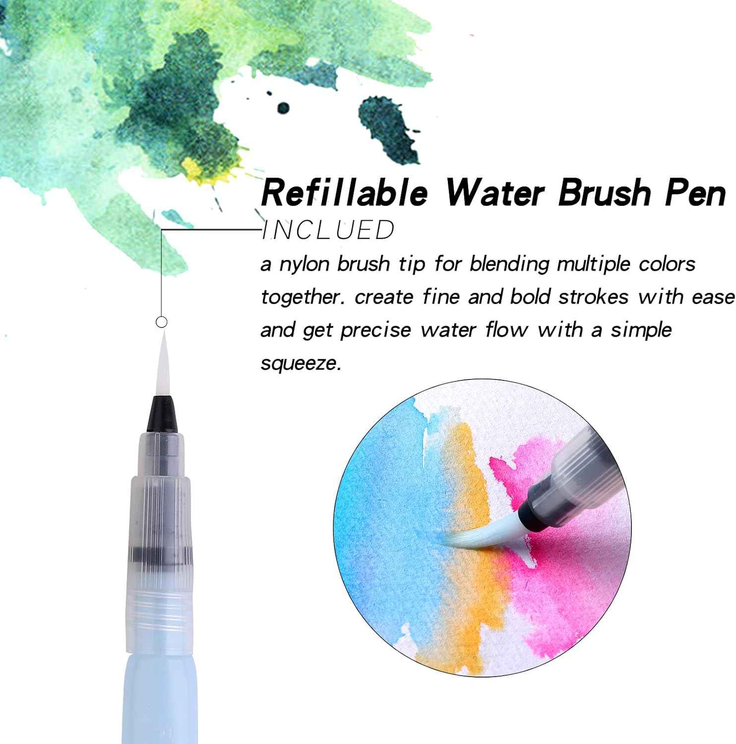 MAIKEDEPOT 48 Colors Watercolor Brush Pens with 2 Blending Brush - TTpen