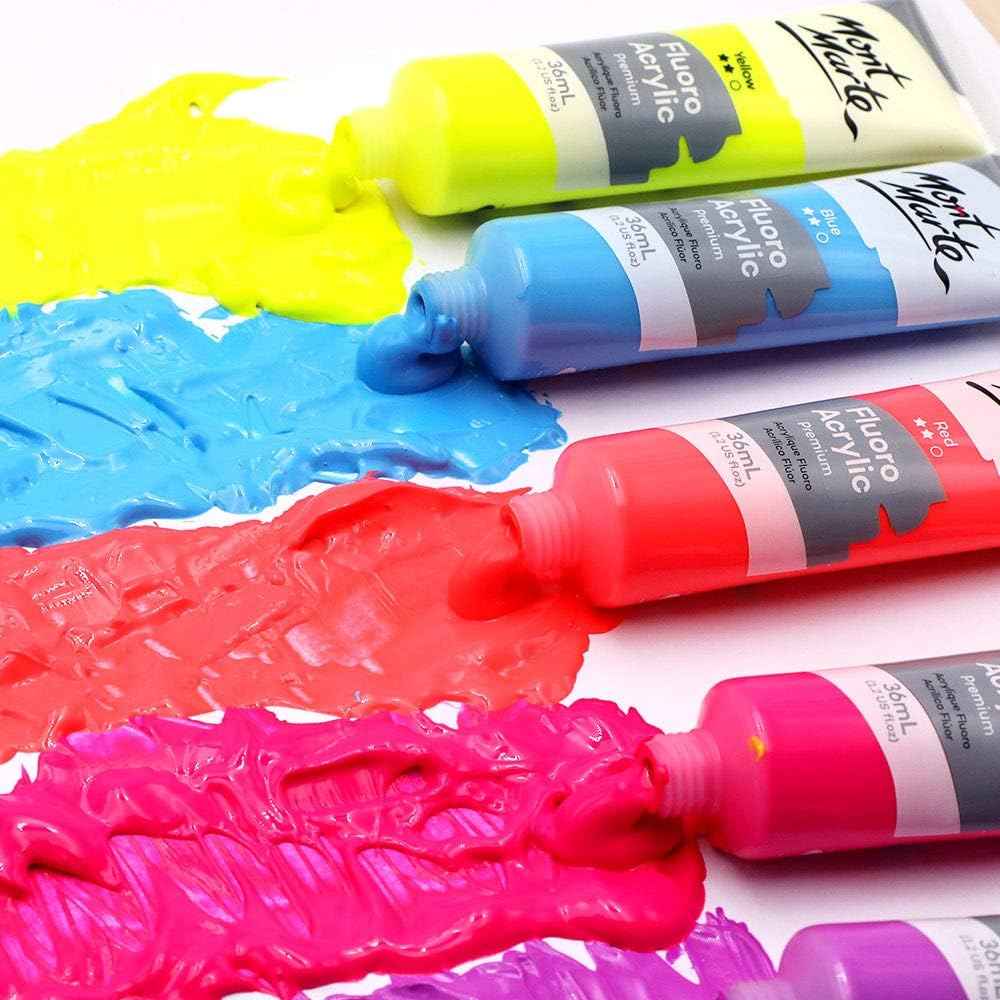 Mont Marte Fluoro Acrylic Paint Set,8 Colors,36ml Tube - TTpen