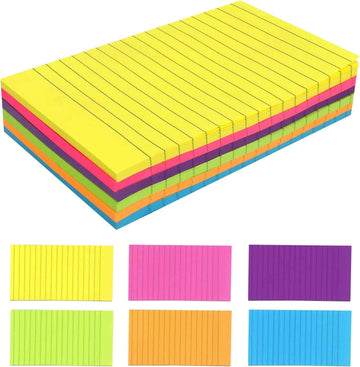 Lined Sticky Notes 4 X 6 Inch,50 Sheets/pad,6 Color - TTpen