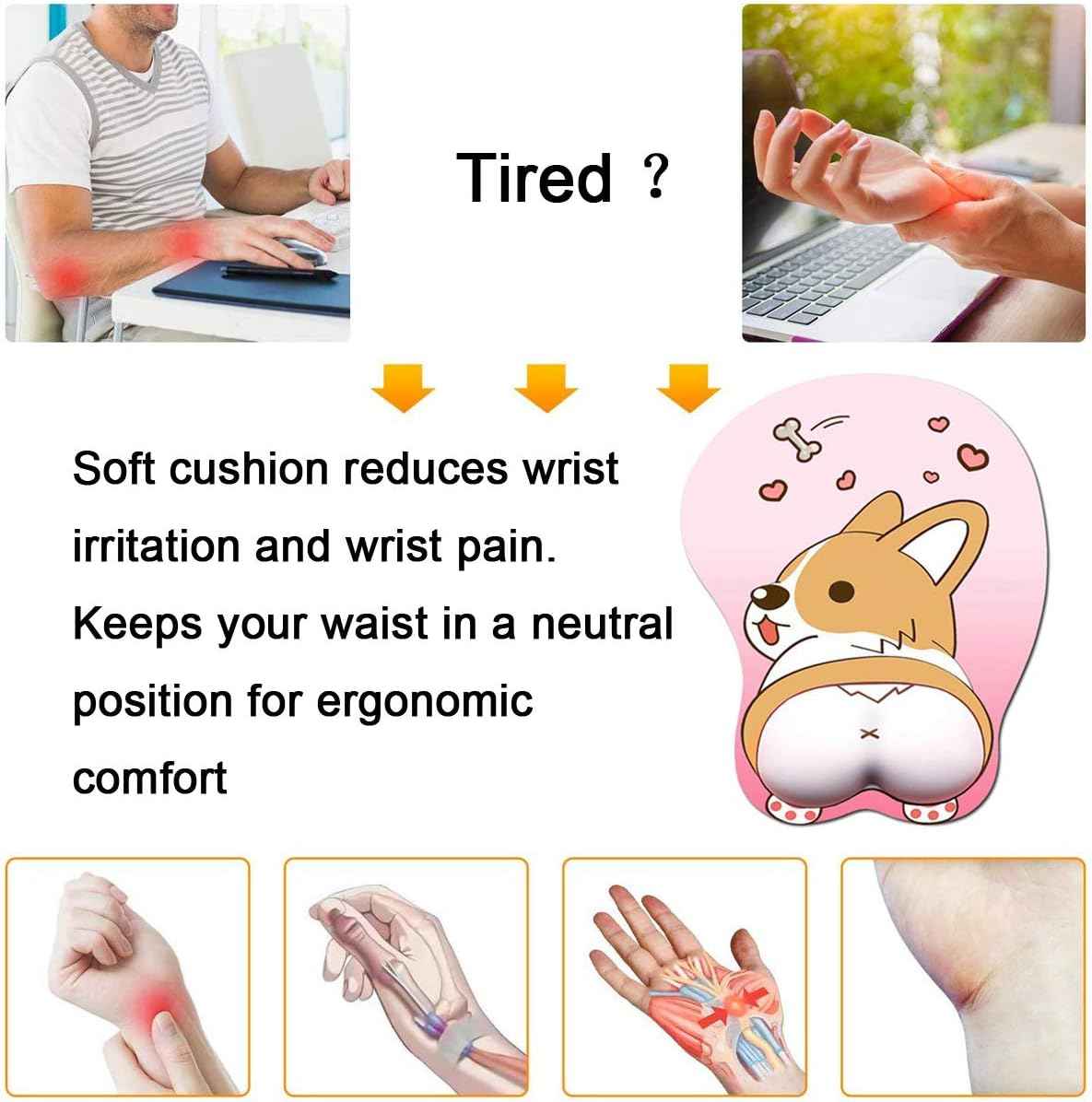 Cute Corgi Dog Butt Anime Mouse Pad with Wrist Support - TTpen
