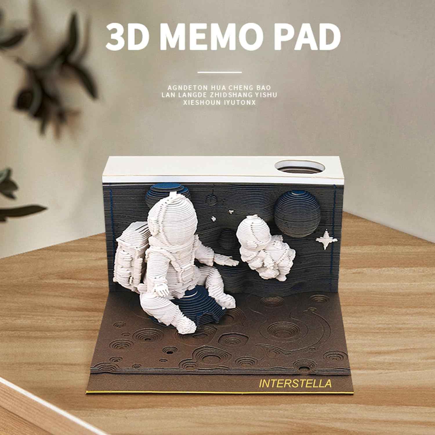 Astronauts Paper Notepad 3D Memo Pads with Pen Holder - TTpen