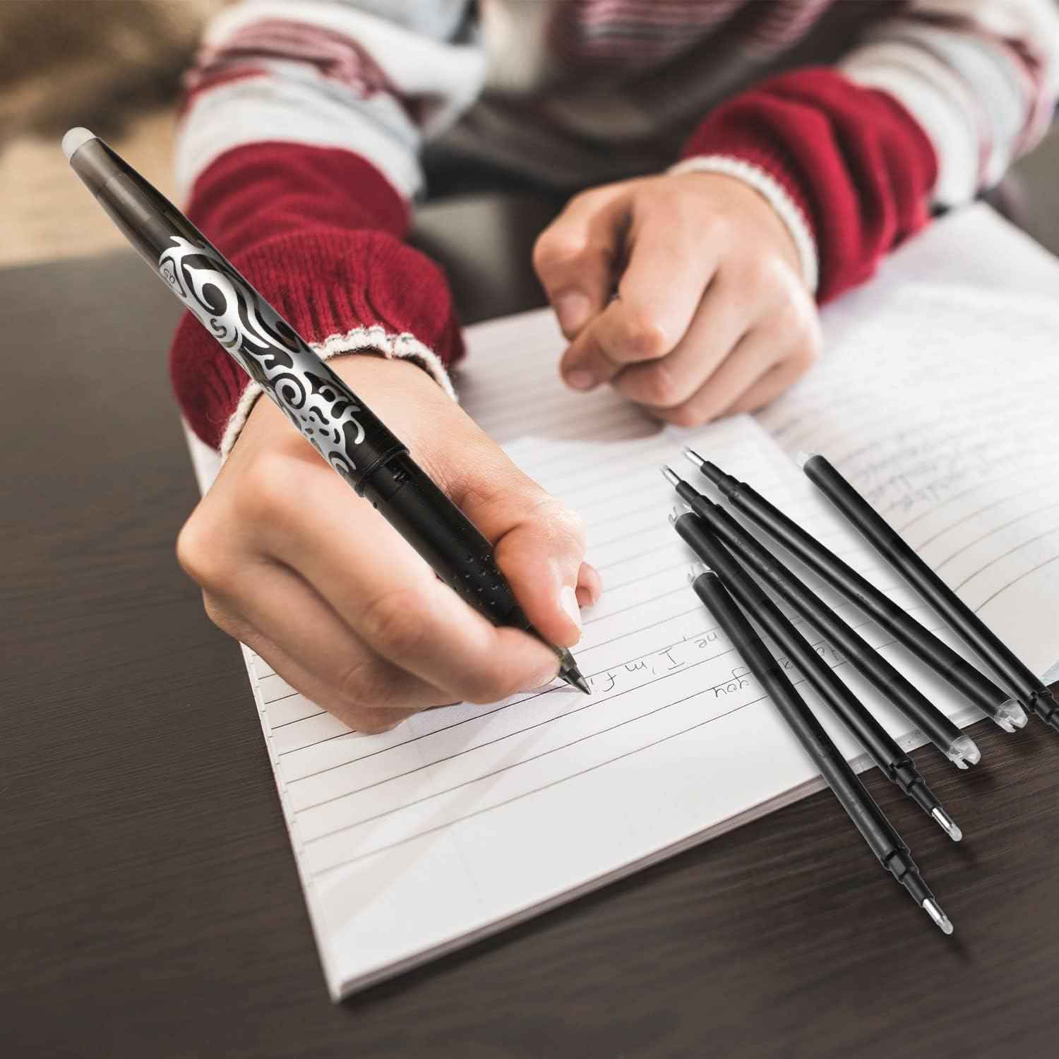 24 Pack Erasable Gel Ink Pen Refills Fine Point 0.7 mm (Black) - TTpen