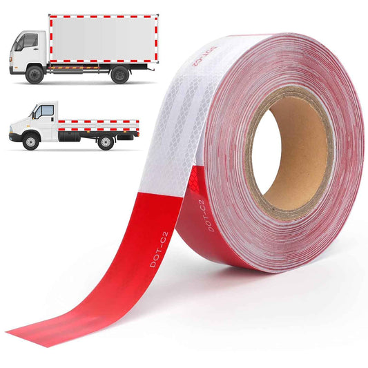 DOT-C2 Reflective Safety Warning Tape 2 Inch x 100 Feet Red/White - TTpen