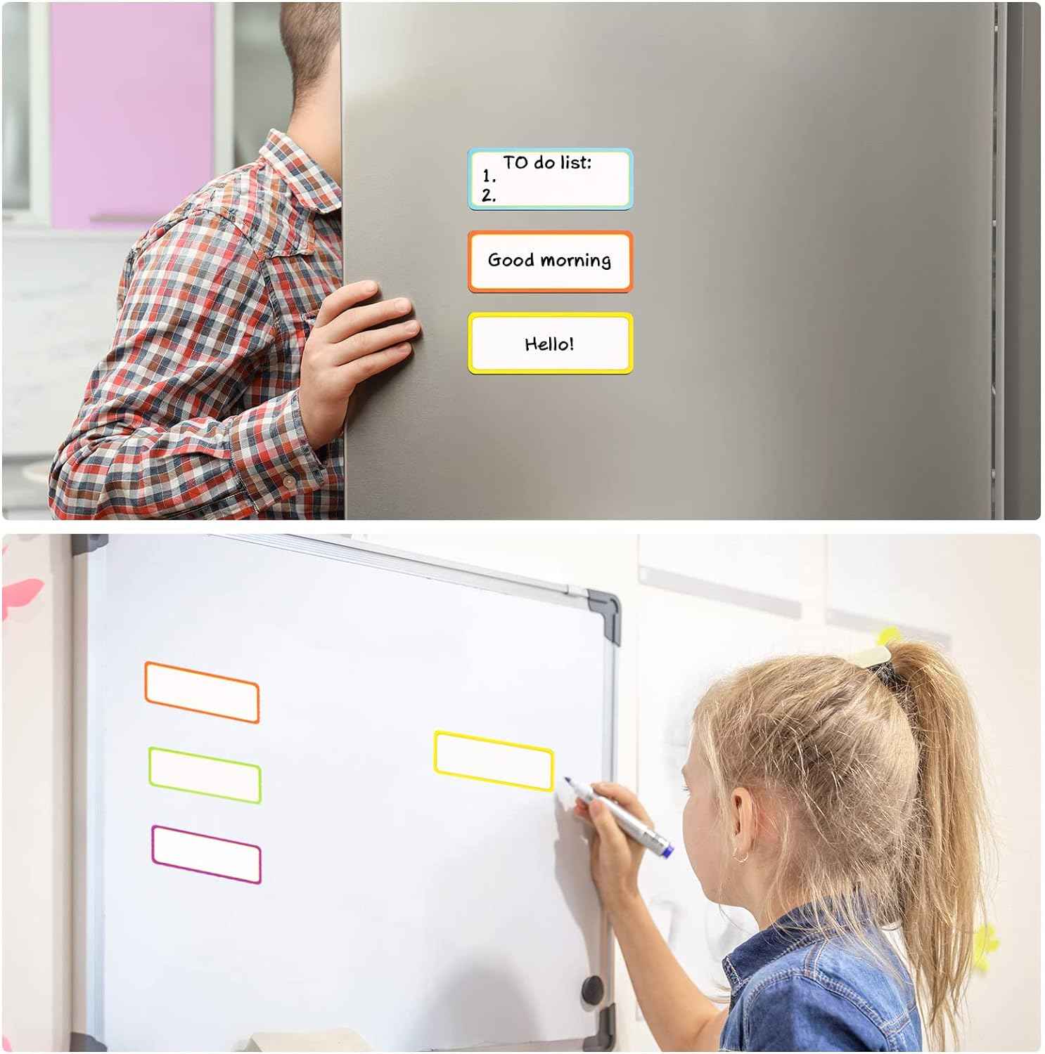 40 Pack Magnetic Dry Erase Labels Name Plate Tags Stickers 10x5cm - TTpen