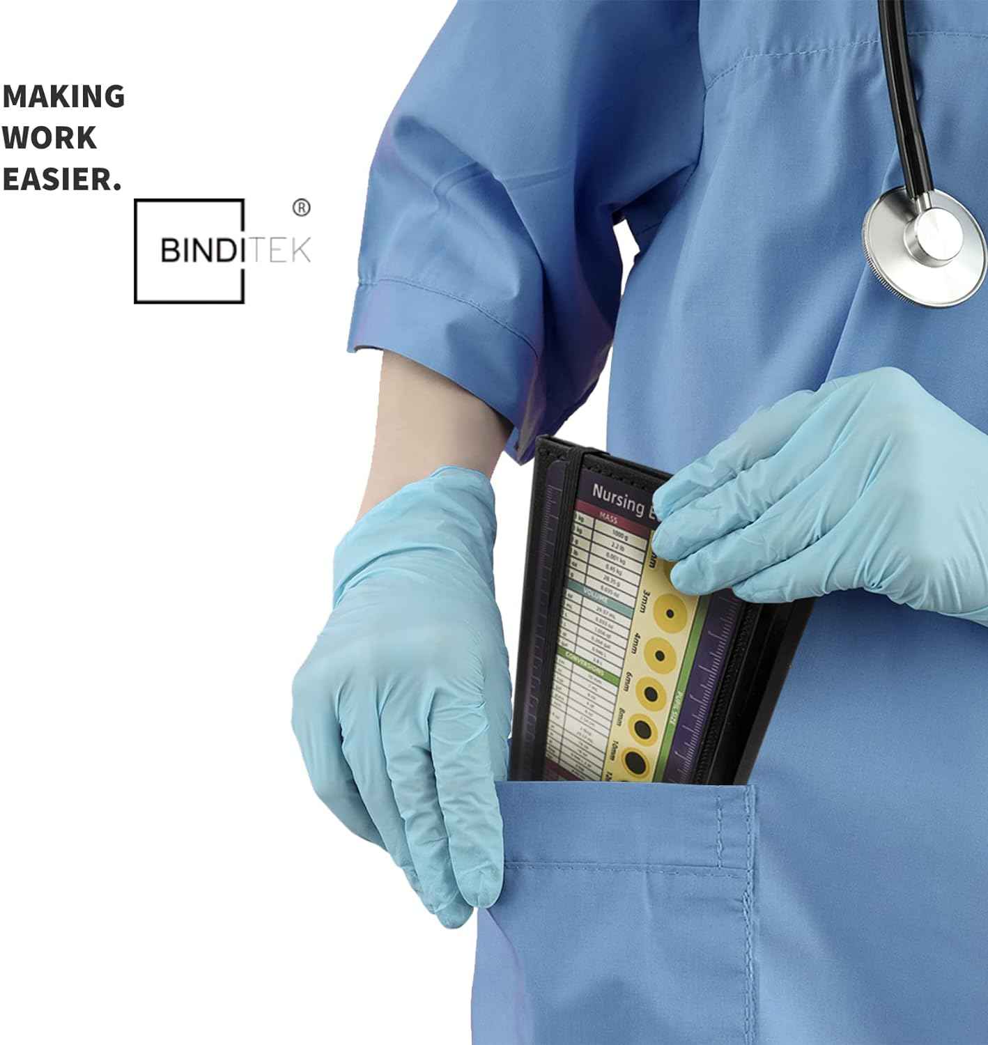 3-Layers Folding Nurse Clipboard with Nursing Edition Cheat Sheets Black - TTpen