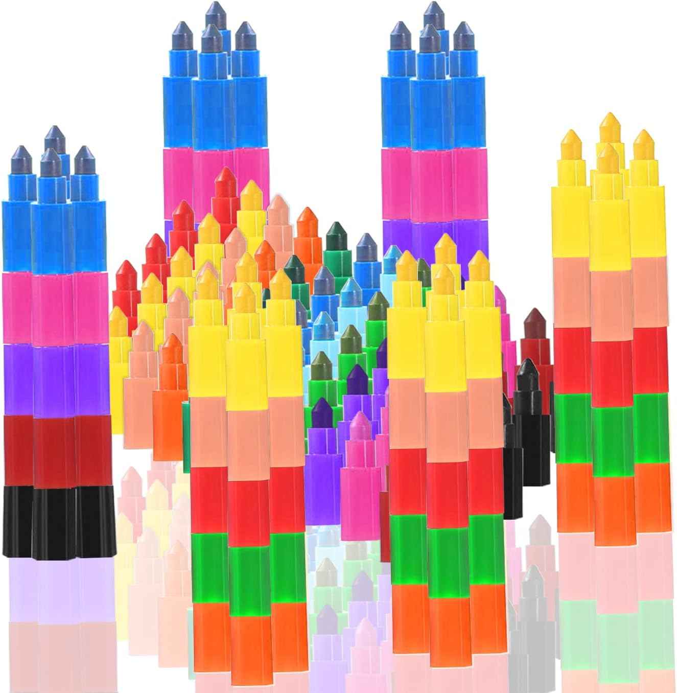 18Pcs Stacking Buildable 12in1 Wax Crayons for Kids - TTpen