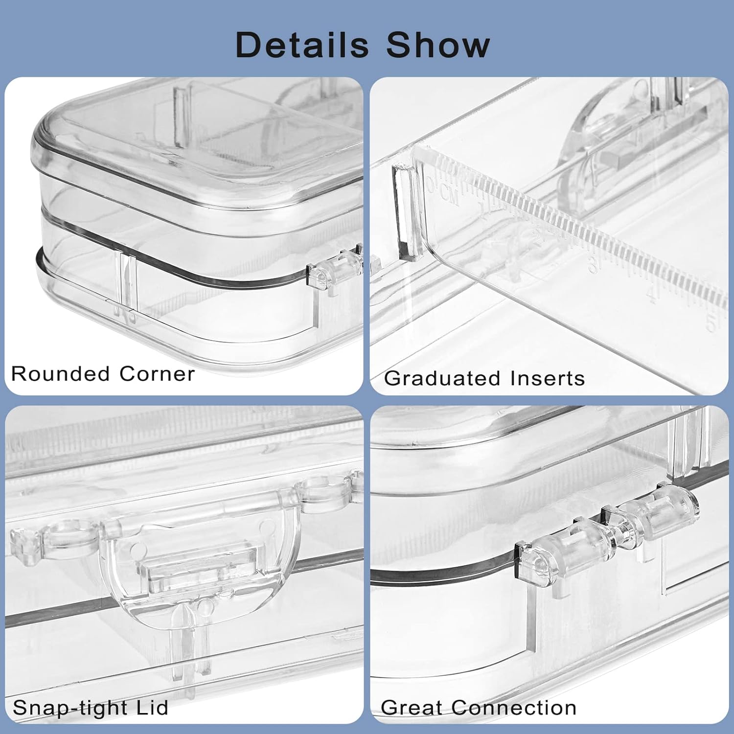 Double Deck Pencil Case Clear Plastic Stationery Box