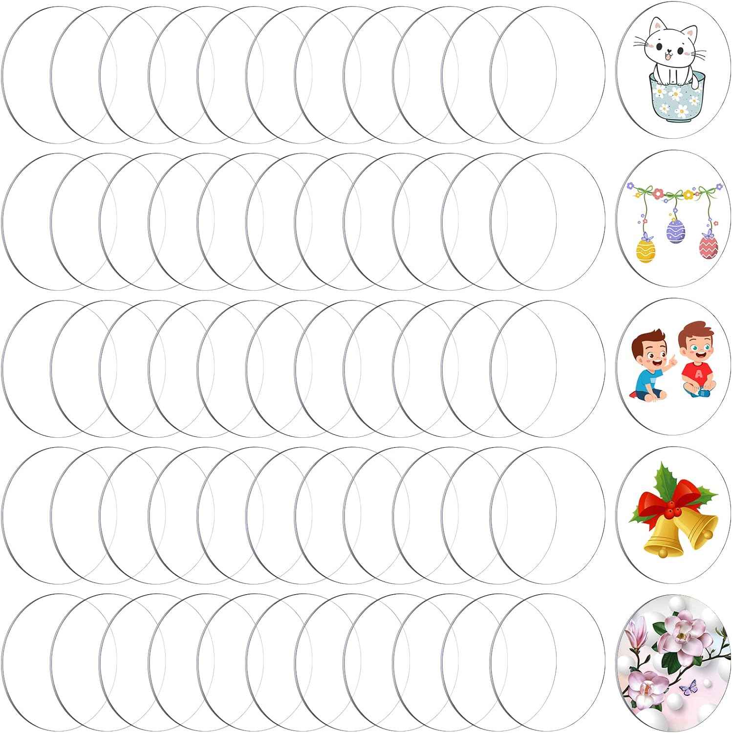 60pcs Transparent Acrylic Circle Discs for DIY Project Craft 1.5 Inch - TTpen