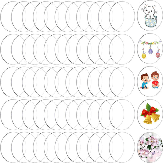 60pcs Transparent Acrylic Circle Discs for DIY Project Craft 1.5 Inch - TTpen