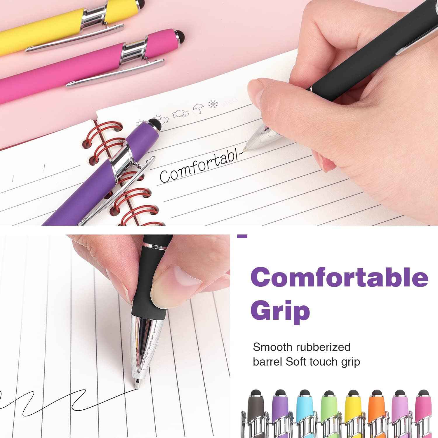 2-in-1 Stylus Retractable Ballpoint Pen with Stylus Tip,1.0mm Black Ink - TTpen