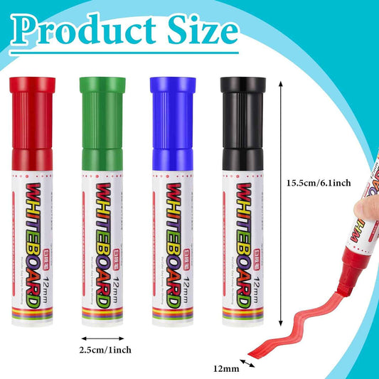 4 Pack Extra Thick Dry Erase Markers WhiteBoard Markers 12mm Big Nib - TTpen