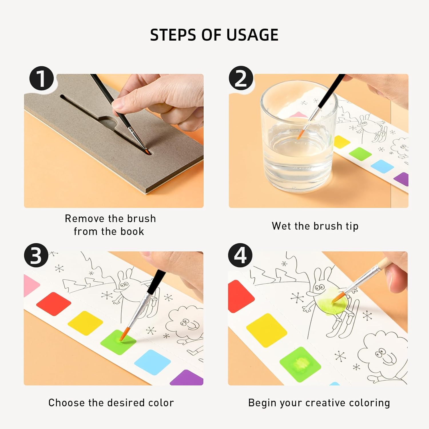 MiDeer Pocket Watercolor Paper Painting Book for Kids 3 Pack