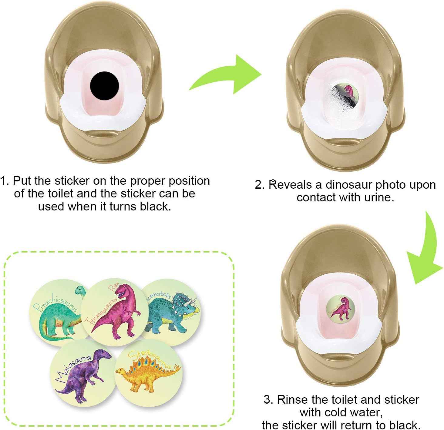 10Pcs Potty Training Stickers Dinosaur for Kid Toilet Target Training - TTpen