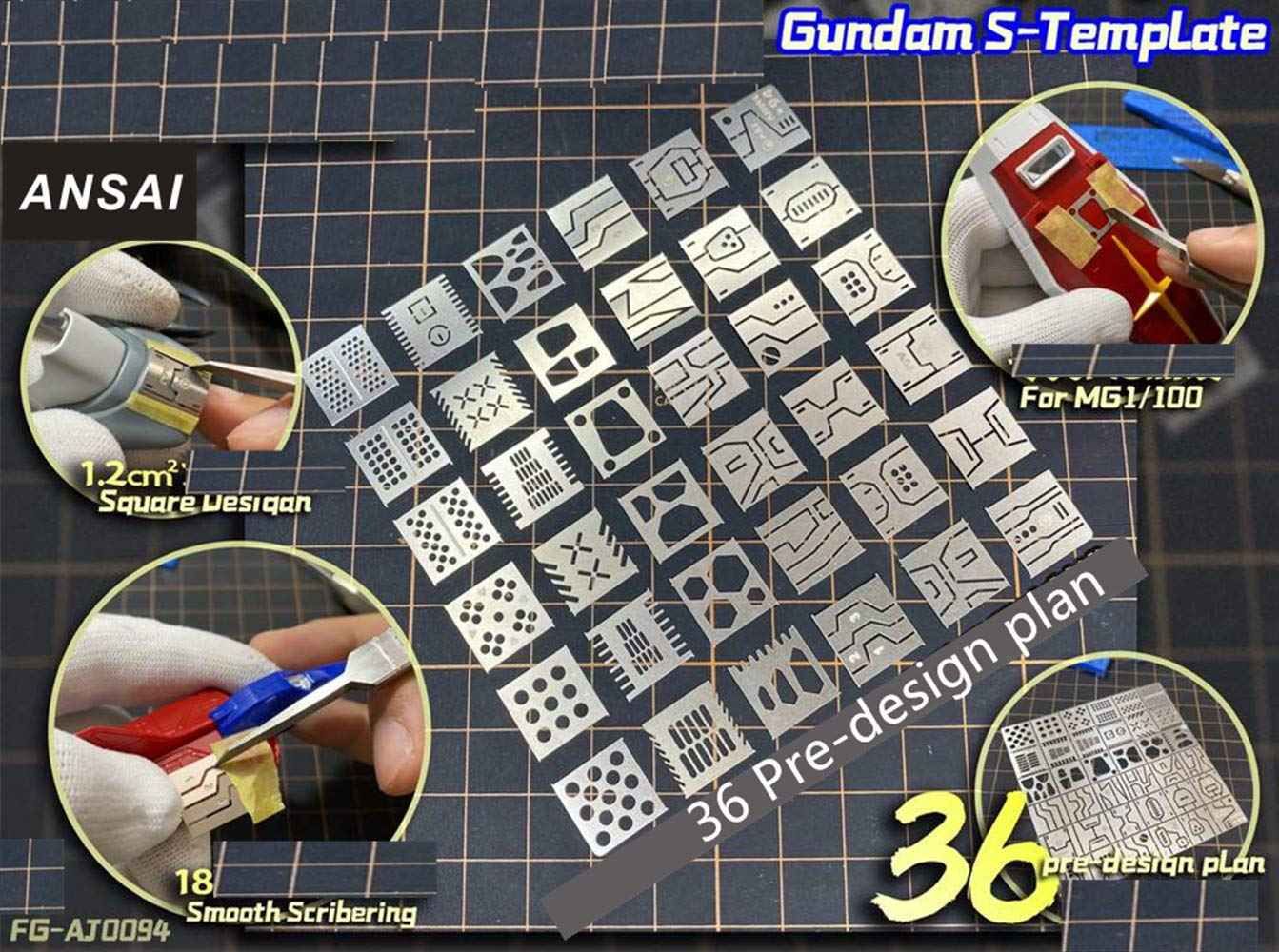 36PCS Carving Auxiliary Ruler Stainless Steel Drill Hole Detail Maker - TTpen