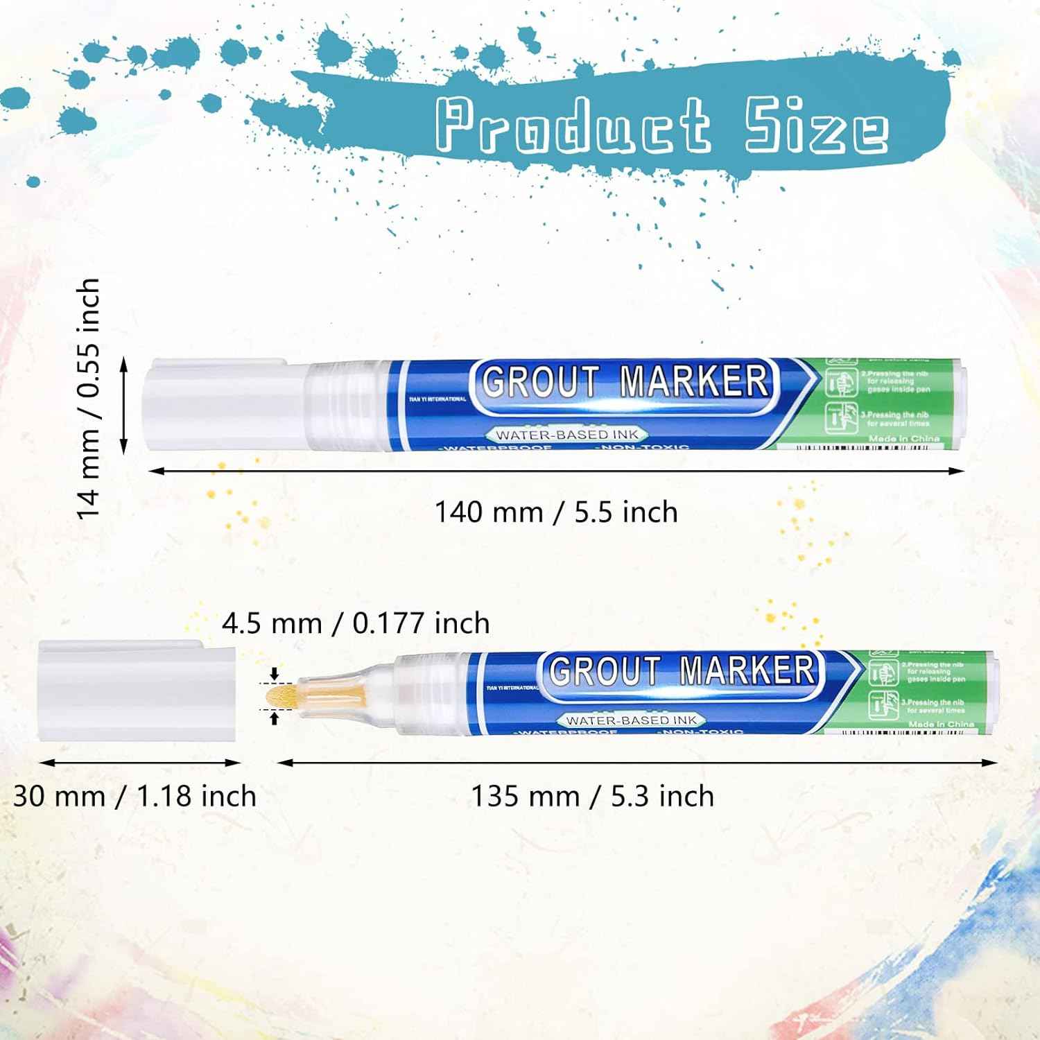 Grout Wall Repair Pen Tile Paint Markers for Bathrooms Kitchen - TTpen