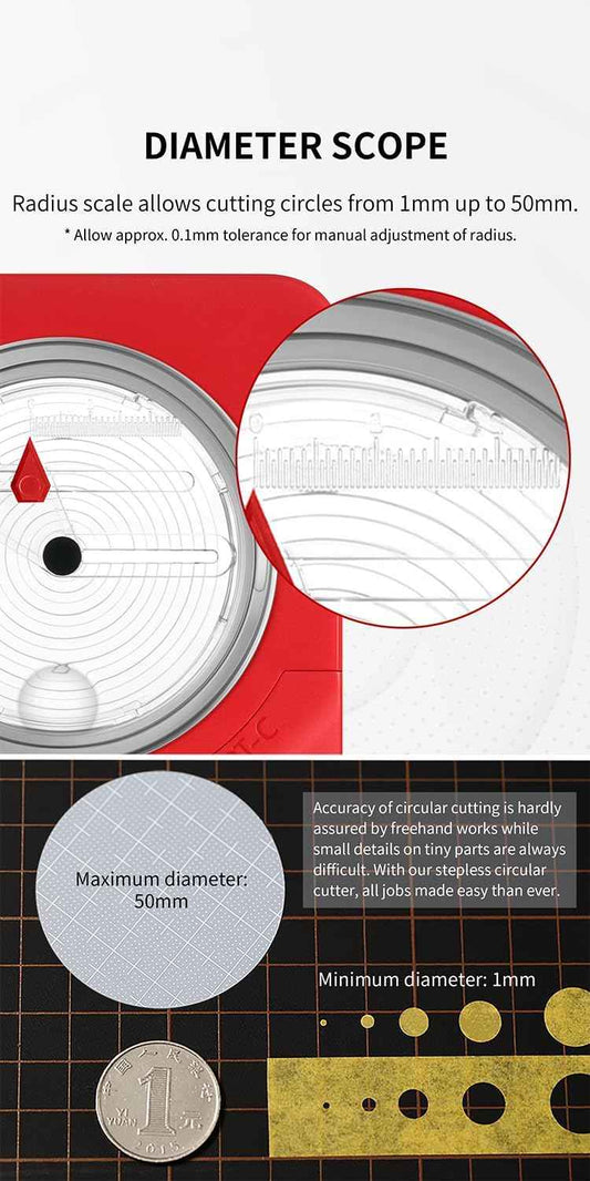 DSPIAE PT-C Integral Rotary Integral Circular Cutter (1-50mm) Circle - TTpen