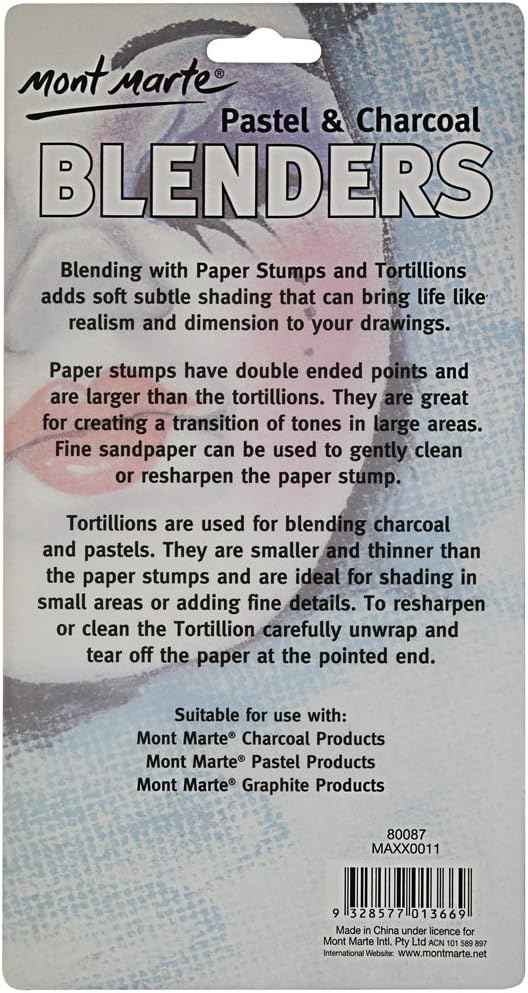 Mont Marte Pastel and Charcoal Blenders,7 Piece - TTpen