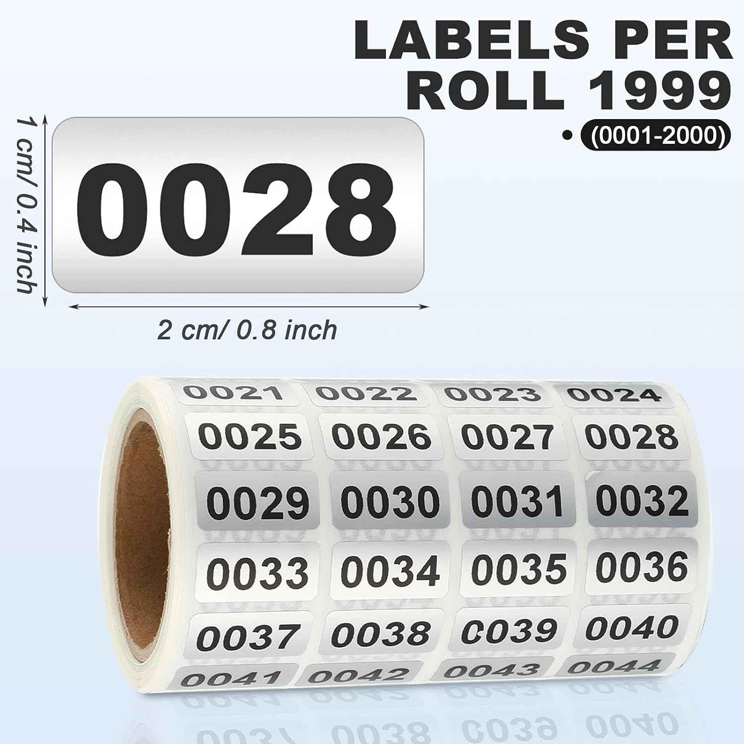 001-2000 Pcs Inventory Number Sticker Labels Self Adhesive Waterproof - TTpen