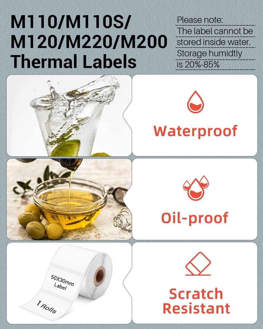 Phomemo Thermal Labels for M110/M221/M220/M120/M200,50x30mm - TTpen