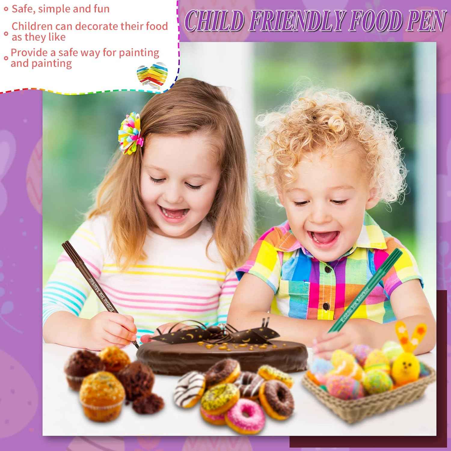 12Pcs Food Coloring Pens Edible Ink Markers Dual Tips - TTpen