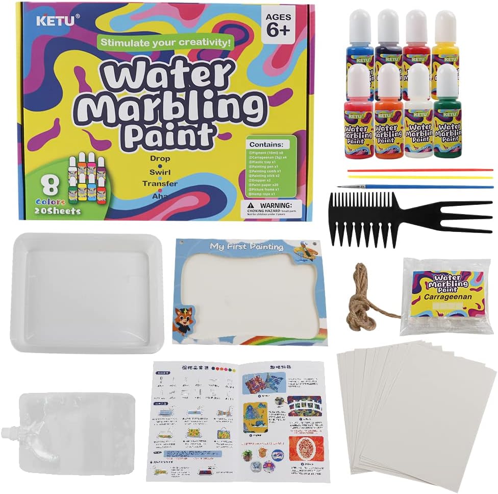 Water Marbling Paint Kit for Kids Art Paint Set-8 Color