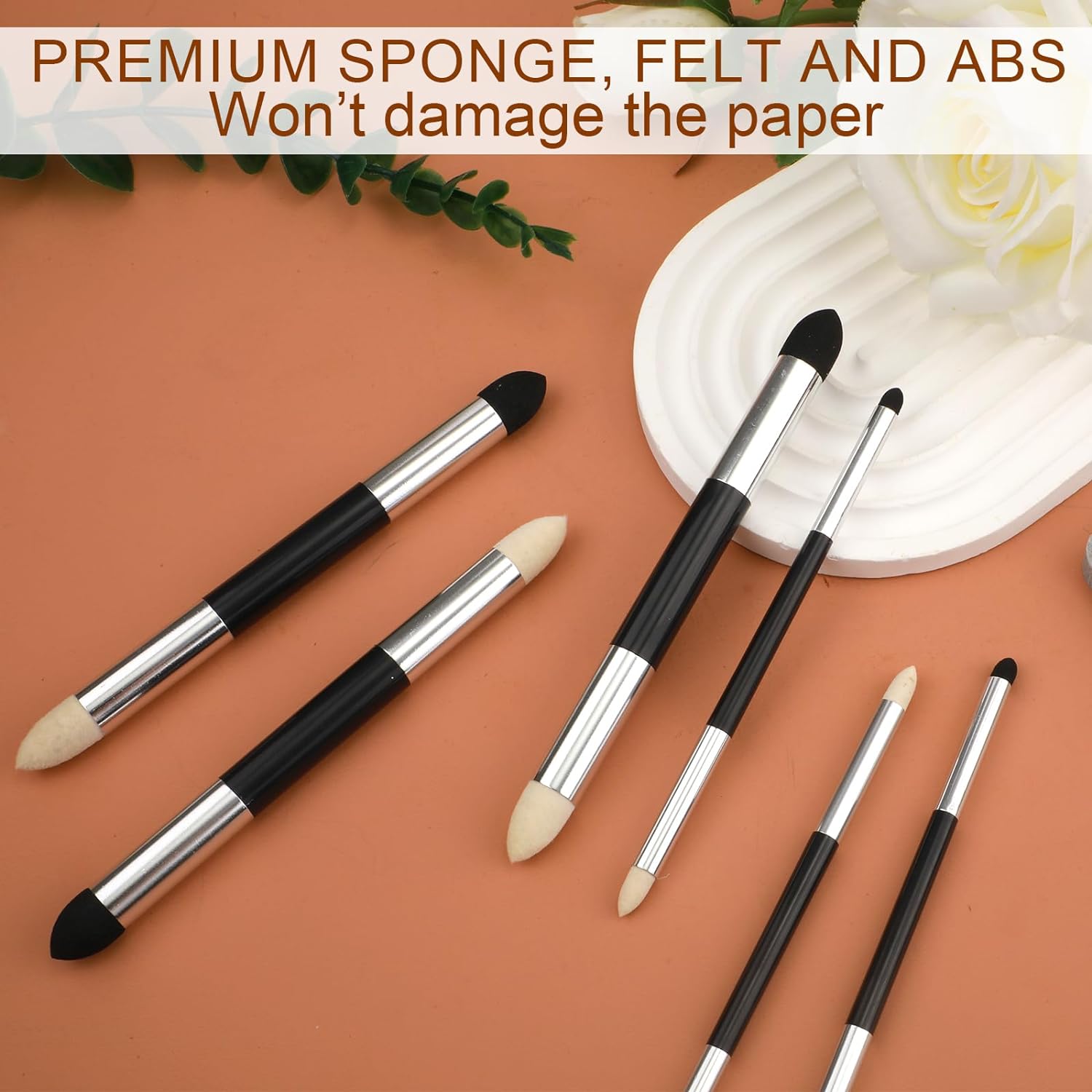 6pcs Artist Blending Sponge Pen,Double-Headed Rubbing Tool