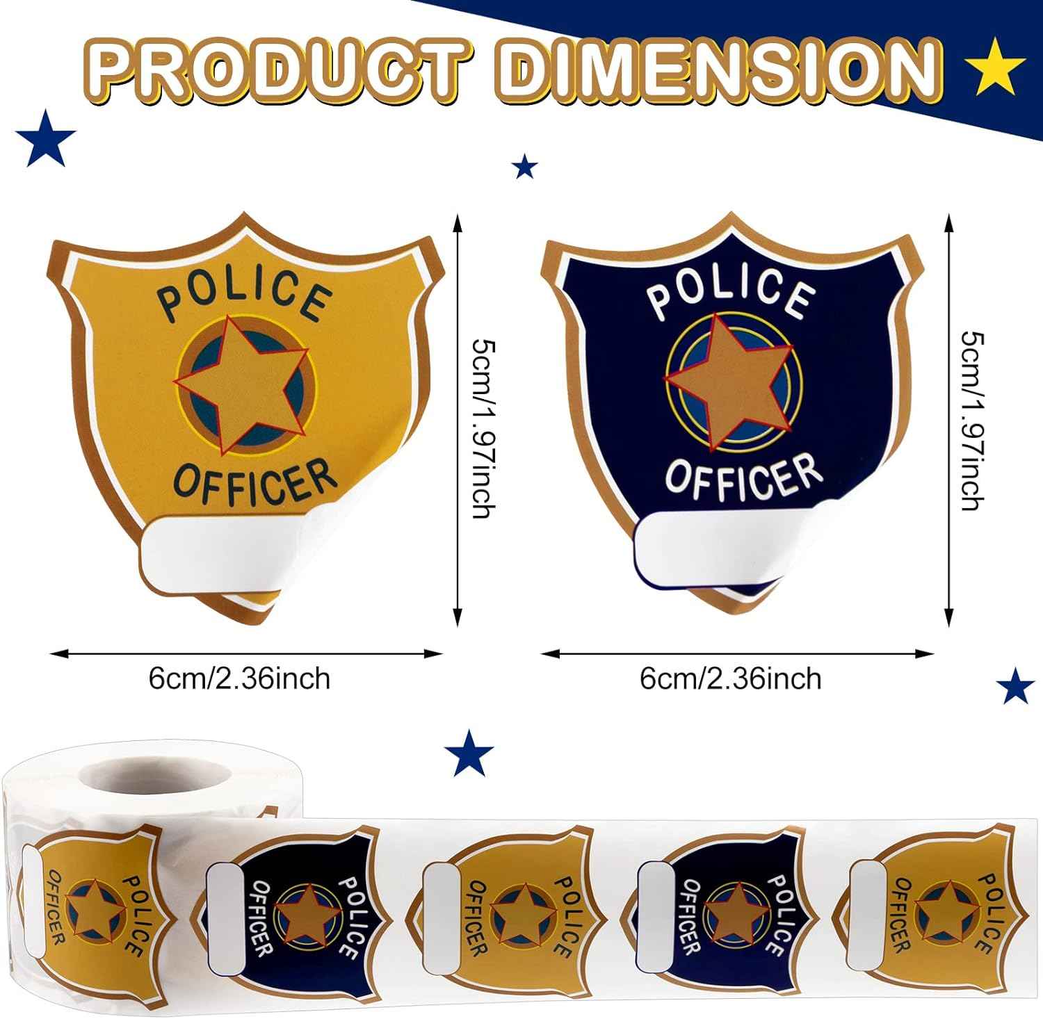 600 Pieces Police Stickers for Kids Police Birthday Party Supplies - TTpen