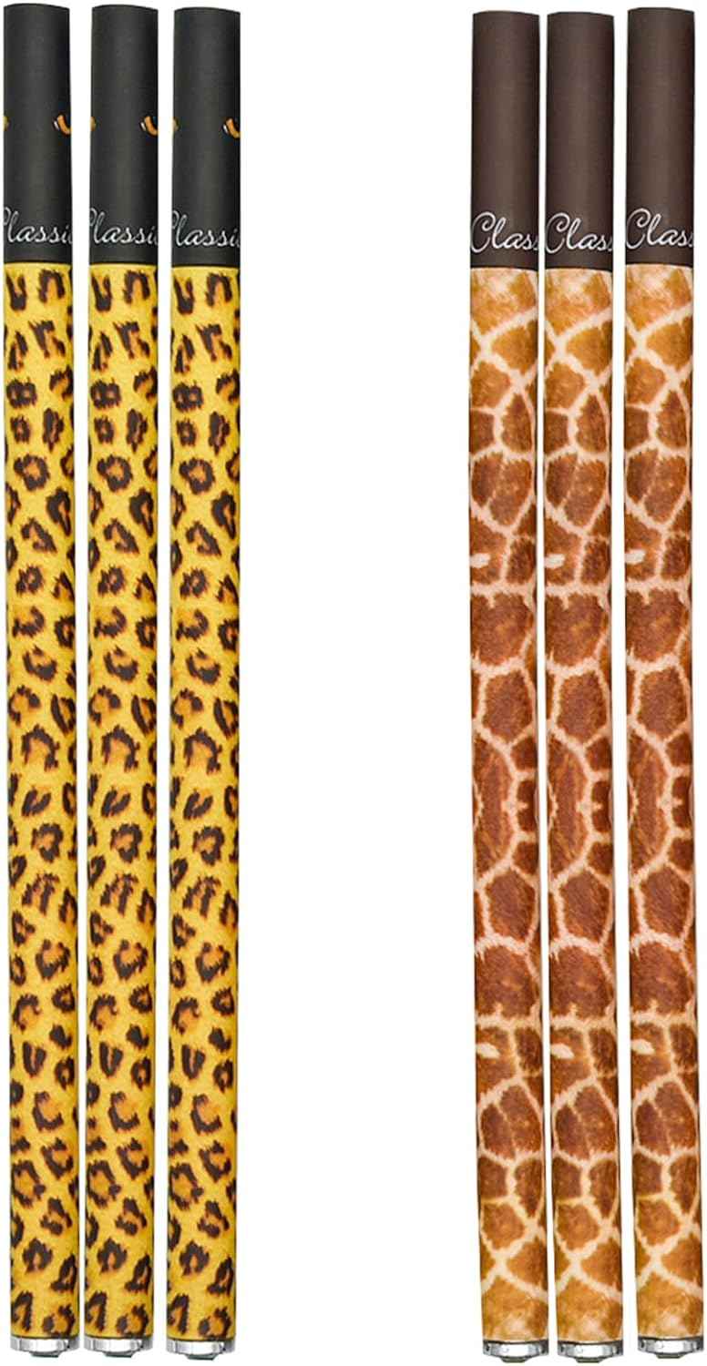12PCS Leopard Print Giraffe Pattern Gel Pens Diamond Black Ink 0.38mm Extra Fine - TTpen