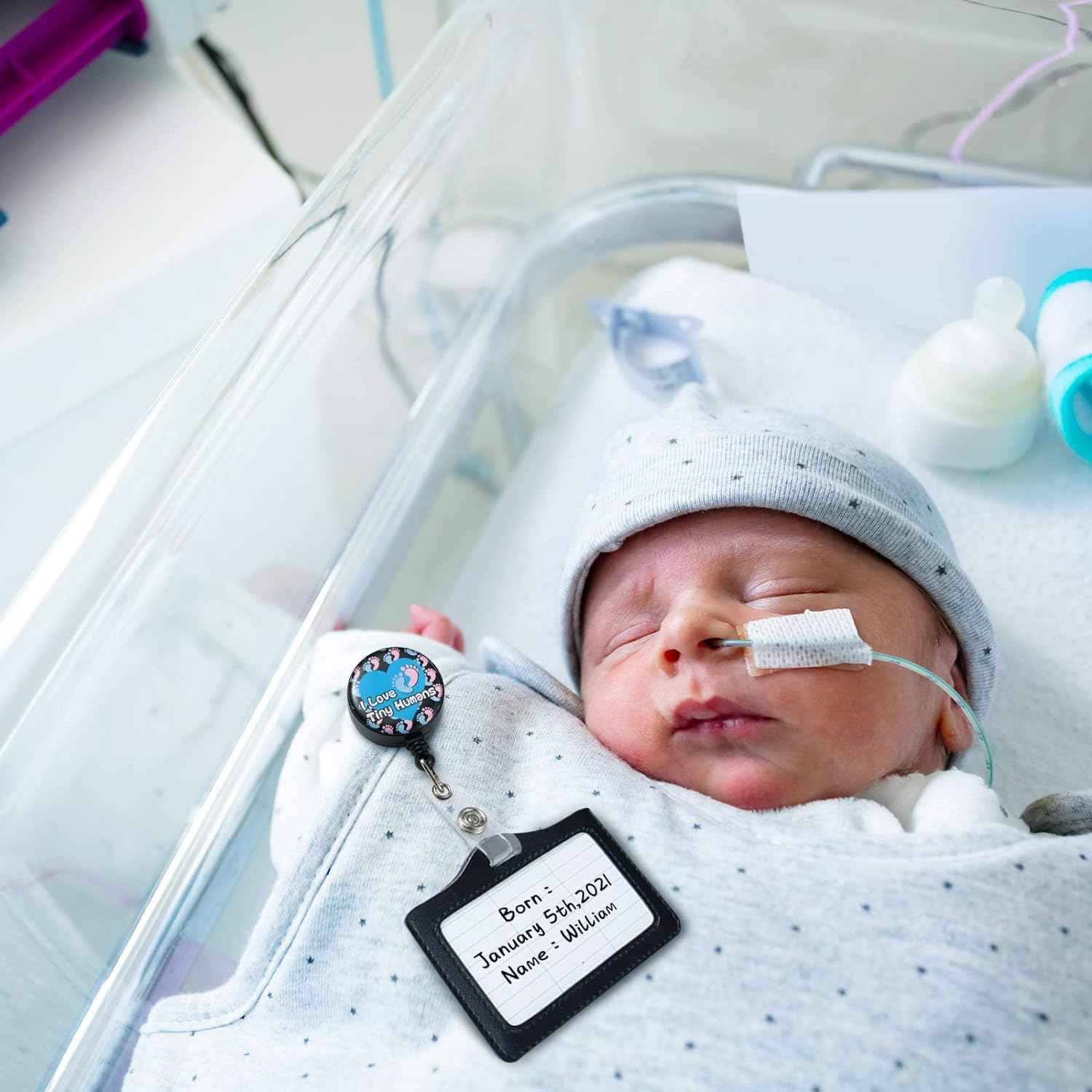 12Pcs I Love Tiny Humans Retractable Badge Holder for Pediatric Nurses - TTpen