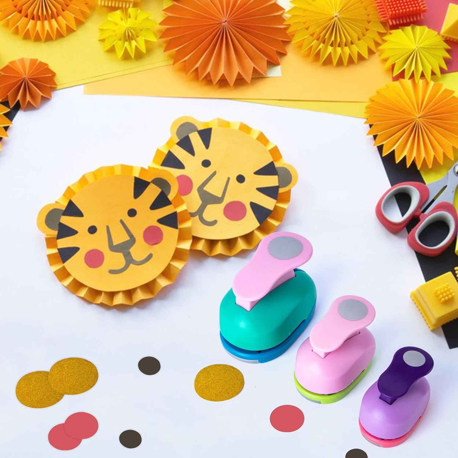 1.5inch 1inch 0.6inch Circle Punch for Paper Crafts 3 Pack - TTpen