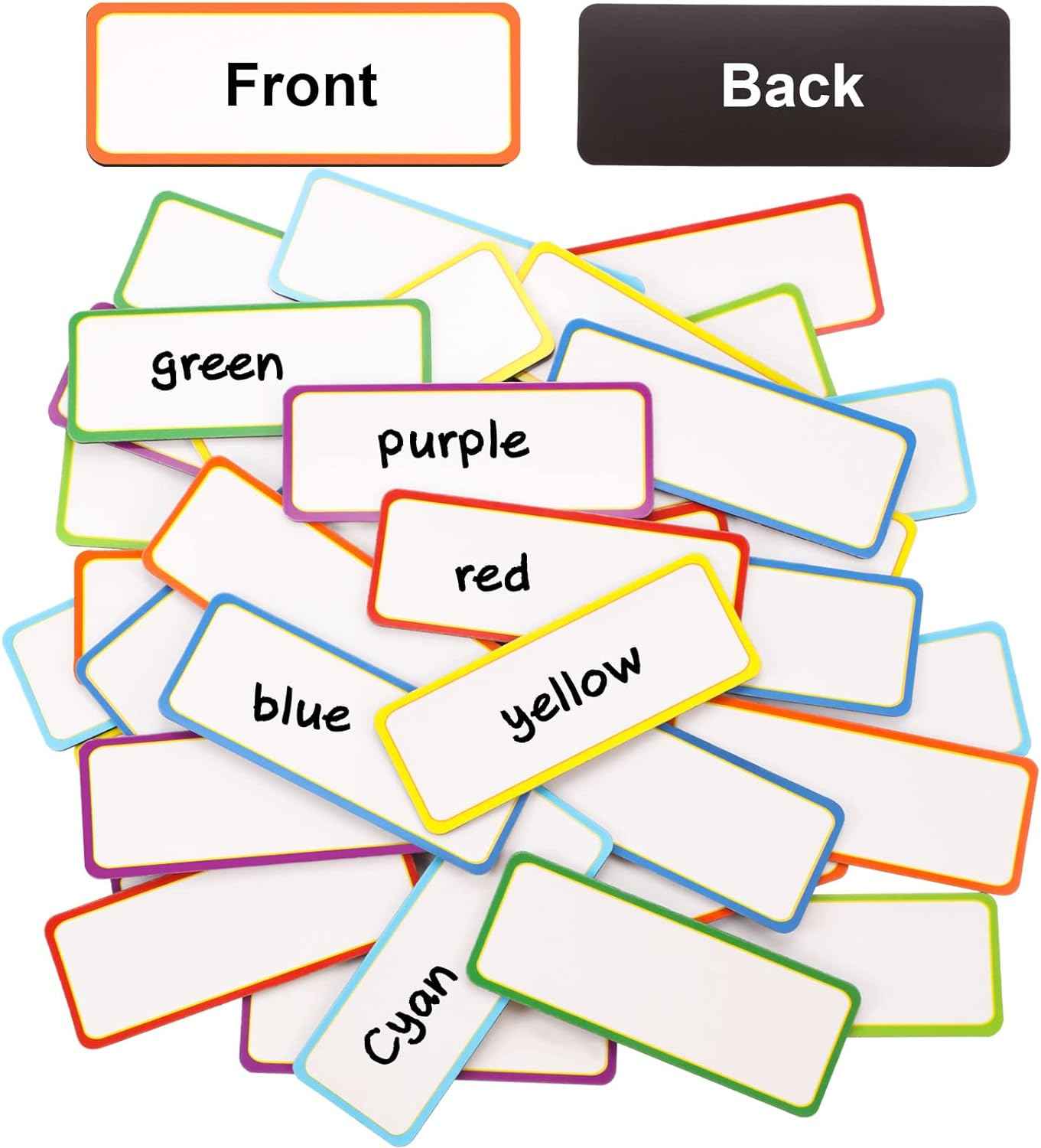 40 Pack Magnetic Dry Erase Labels Name Plate Tags Stickers 8x3cm - TTpen