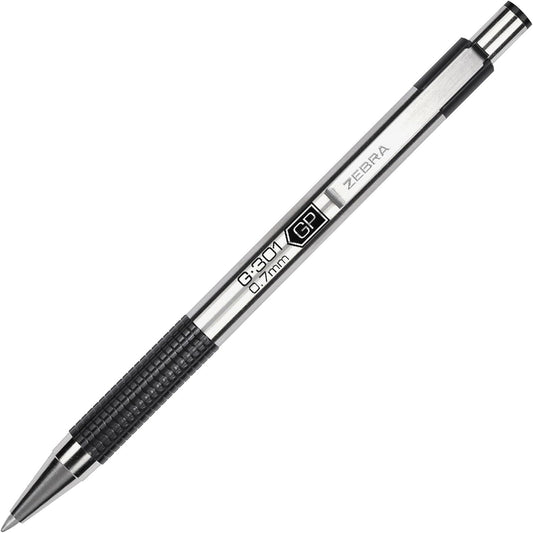 Zebra Pen G-301 Retractable Gel Ink Pen 0.7mm,Black Ink