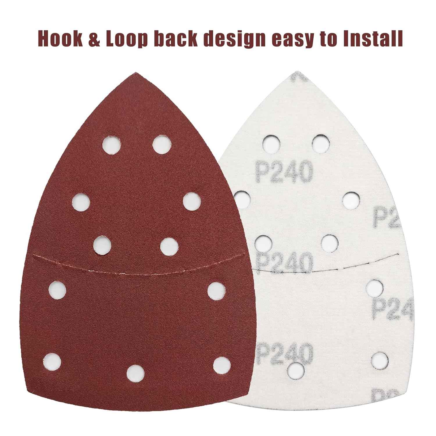 50PCS Mouse Detail Sander Paper,40/60/80/120/180/240 Grit 11 Holes - TTpen