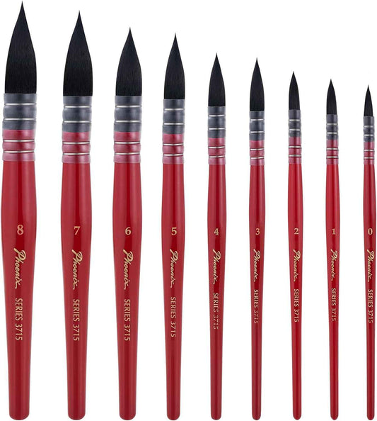 9PCS Watercolor Synthetic Squirrel Hair Paint Brushes Kit - TTpen