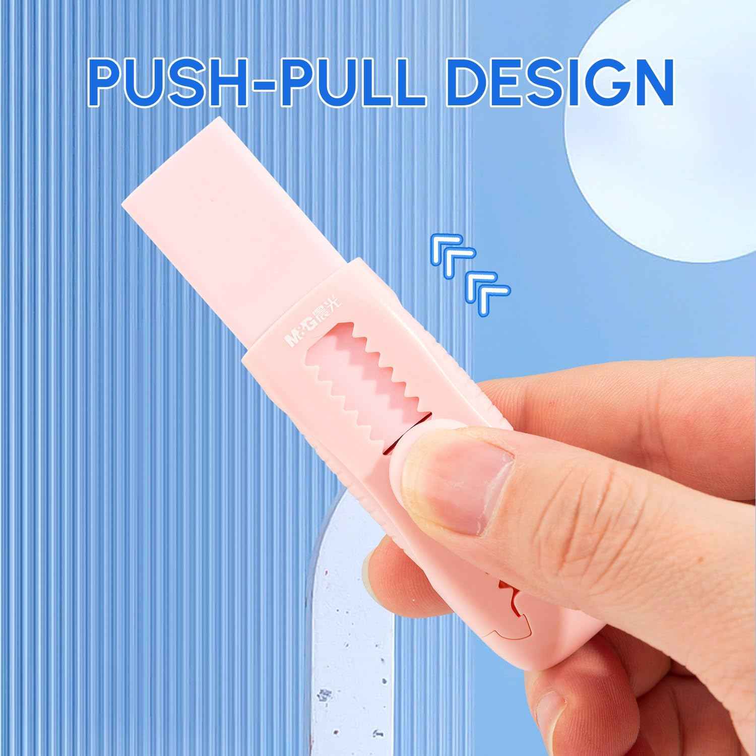 M&G 4+1 Pack Sliding Retractable Eraser with Sleeve and 4 Refill Erasers - TTpen