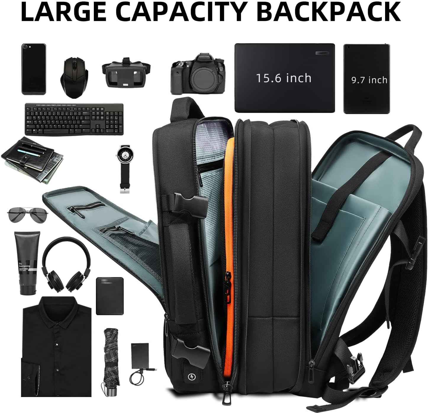Eurcool 44L Travel Expandable Carry-On Backpack - TTpen