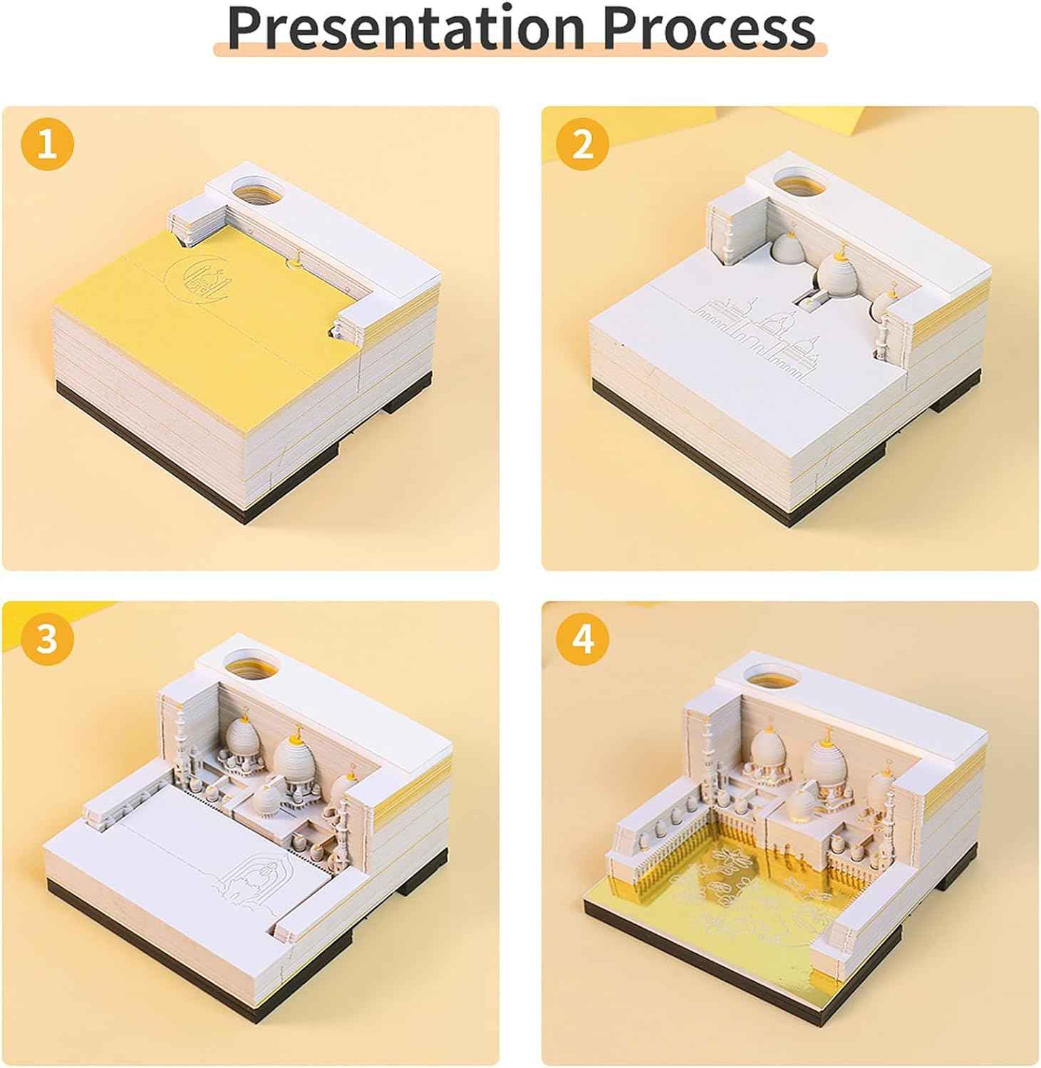 Masjid Art Paper Notepad 3D Memo Pads with Light - TTpen