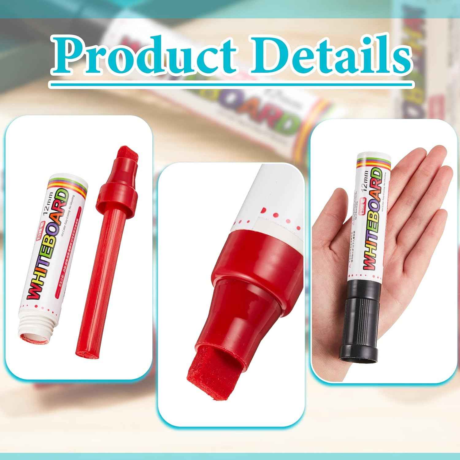 4 Pack Extra Thick Dry Erase Markers WhiteBoard Markers 12mm Big Nib - TTpen