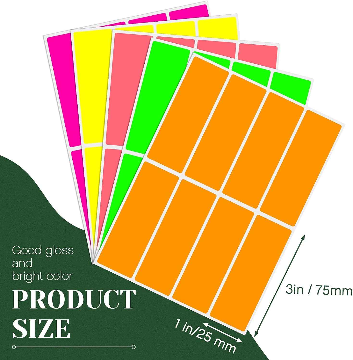 640Pcs Rectangular Color Coding Label Stickers 3 x 1 inch - TTpen