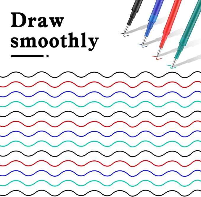 24pcs Erasable Gel Ink Pen Refills Point 0.7 mm (Black,Red,Green,Blue) - TTpen
