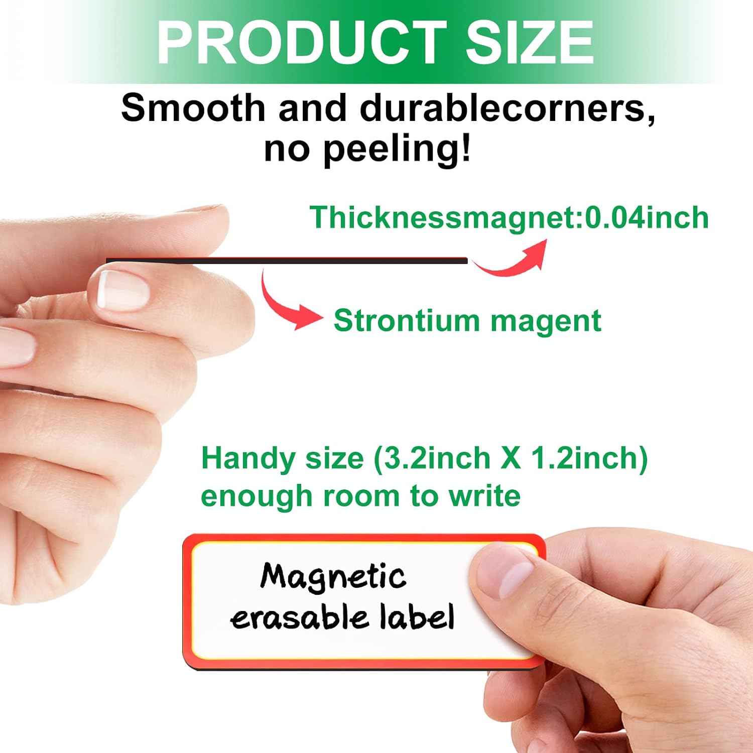 40 Pack Magnetic Dry Erase Labels Name Plate Tags Stickers 8x3cm - TTpen