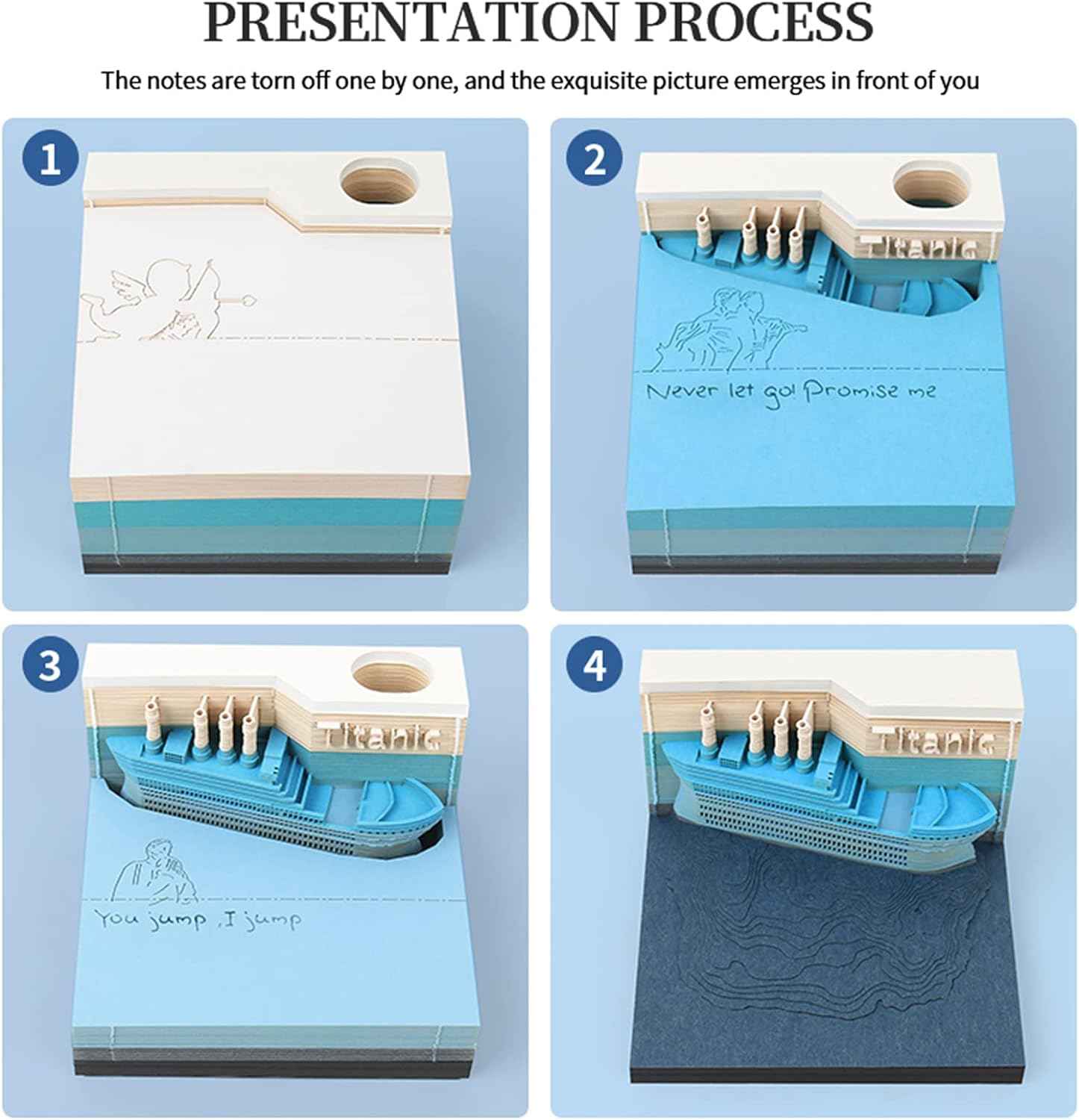 Titanic 3D Paper Note Memo Pad with LED Lights - TTpen