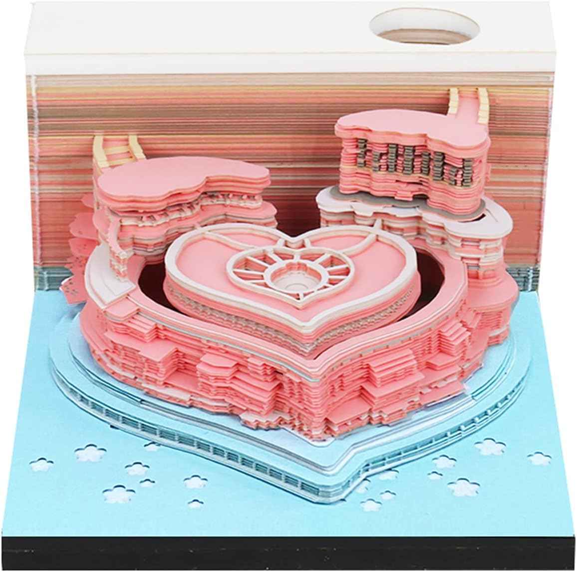 Fortress of Love,3D Memo Pad,Castle Buildings,Pink - TTpen