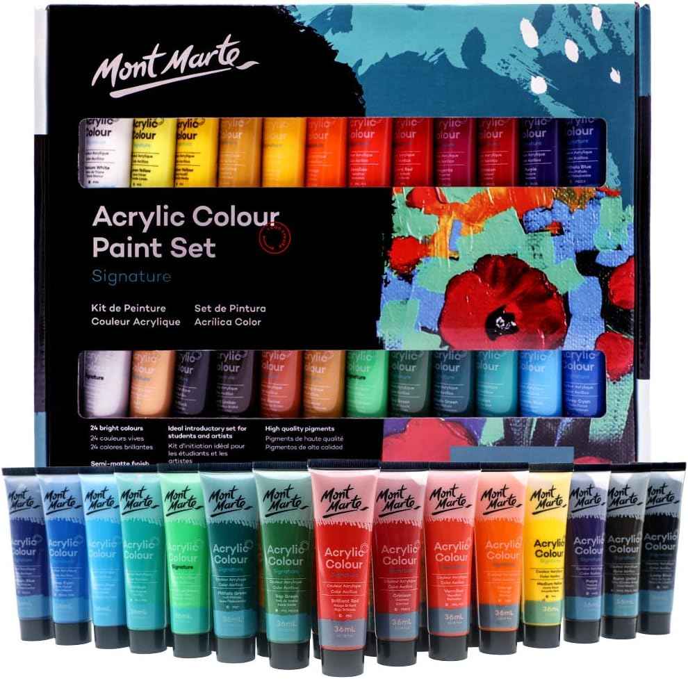 Mont Marte Acrylic Paint Set 24 Colours 36ml - TTpen