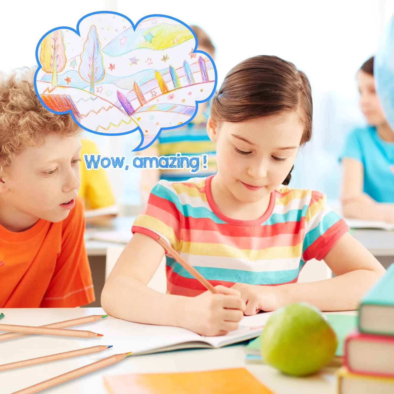 30PCS Wooden 7IN1 Rainbow Colored Art Drawing Pencils - TTpen