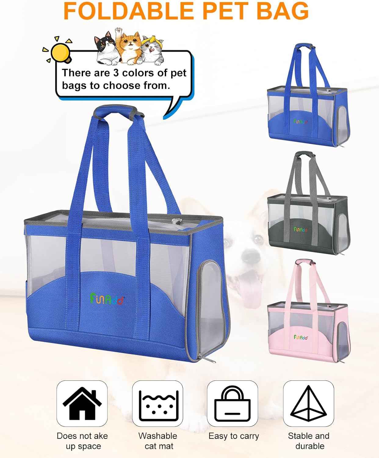 FunAdd Pet Pet Carrier,Airline Approved,for Small Dogs and Cats - TTpen